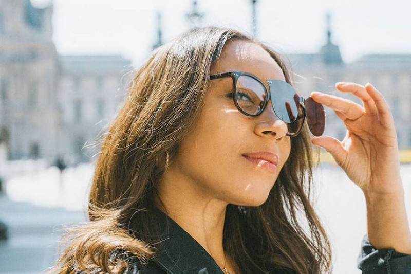 Clip-on sunglasses for woman